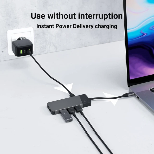 Alt view image 5 of 6 - Adapter, Docking Station HUB USB-C PD 85W GC Connect 7in1 (3X USB-A 3.1 HDMI 4K 60Hz SD microSD) for Apple MacBook M1/M2, Lenovo ThinkPad X1, Asus ZenBook, Dell XPS, Samsung DeX Support