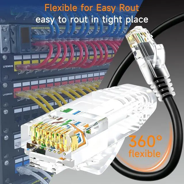 Alt view image 3 of 6 - Cat6 Ethernet Cable 10 ft (10 Pack) - Network Patch Cable for Data Centers, Home and Enterprise Networks, 10G Compatible - Black