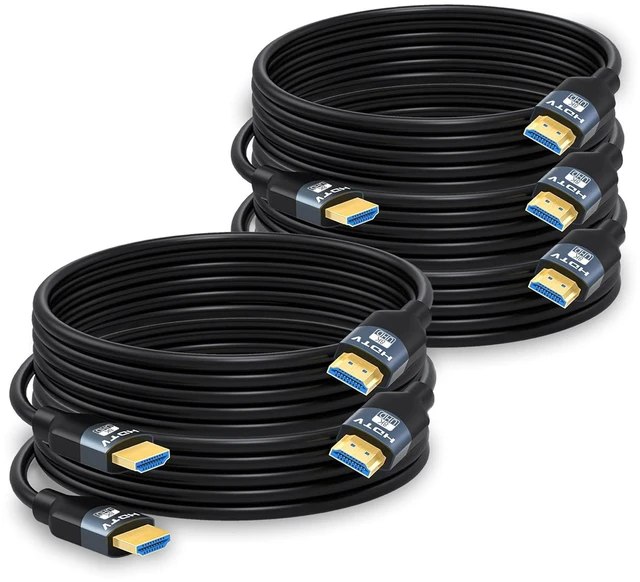 Main image of 8K HDMI 2.1 Cables 10FT 5-Pack, High Speed HDMI Gaming Monitor Cable for PS5 TV-8K ARC&eARC HDMI Cord-165/180/240Hz, HDCP2.3, 3D/HDR10 for Soundbar, PS5, PS4, TV, Xbox, Roku, Cinema, Computer, Monitor
