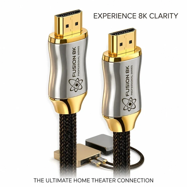 Alt view image 7 of 7 - Fusion8K HDMI 2.1 Certified Cable Supports 10K 8K @60Hz and 4K @120Hz Compatible with All TVs, BluRay, Xbox Series X, PS5 (15 Feet)