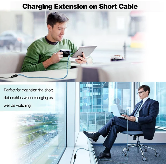 Alt view image 5 of 7 - USB Extension, Canjoy 3 Pack USB Extension Cable USB 3.0 High Speed Extender Cord 6ft Braided Type A Male to A Female Extension Cable-Red Gold Blue