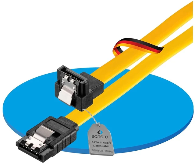 Main image of Sonero® SATA III 6Gb/s Data Cable 0.30 m Angled Yellow