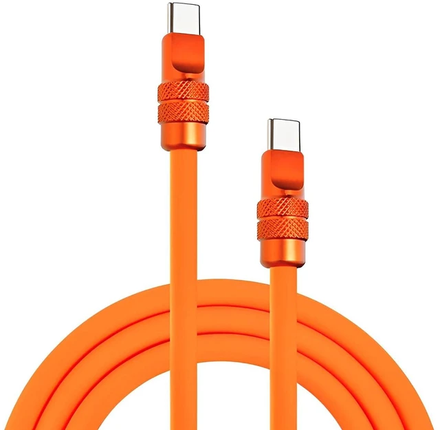Main image of chubbycable Chubby 2.0 Anodized Version - 240W USB C Cable Reflective Shine Charge Cable Silicone Fast Charging Cable, Orange, Type C to Type C, 9.8FT