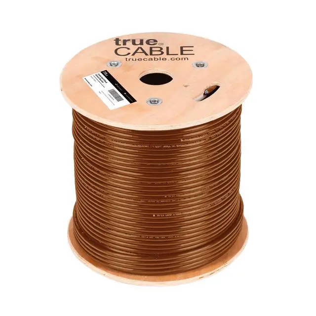 Alt view image 3 of 7 - TRUE CABLE Cat6 Direct Burial Bulk Ethernet, Gel Filled, Unshielded, 500ft, Brown, Outdoor OSP Jacket, Waterproof, UV Resistant, 23AWG Solid Bare Copper, 550MHz, PoE++ (4PPoE)