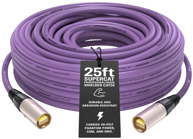 Main image of SoundTools SuperCAT Professional Shielded CAT5e Ethernet Cable, Flexible PU Jacket, Neutrik Connectors (25ft, Purple)