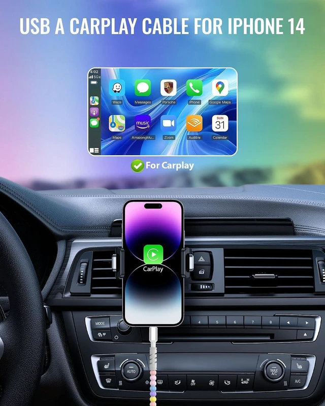 Alt view image 2 of 7 - iMangoo 6FT USB A Cable for iPhone 14 13 12 11 Pro Max XR XS 8 7 6 6s Plus 5 4 4s SE for iPad Cute Colorful Beaded Phone Charger Fast Charging Cord USB-A Wire for Home Office Car for CarPlay