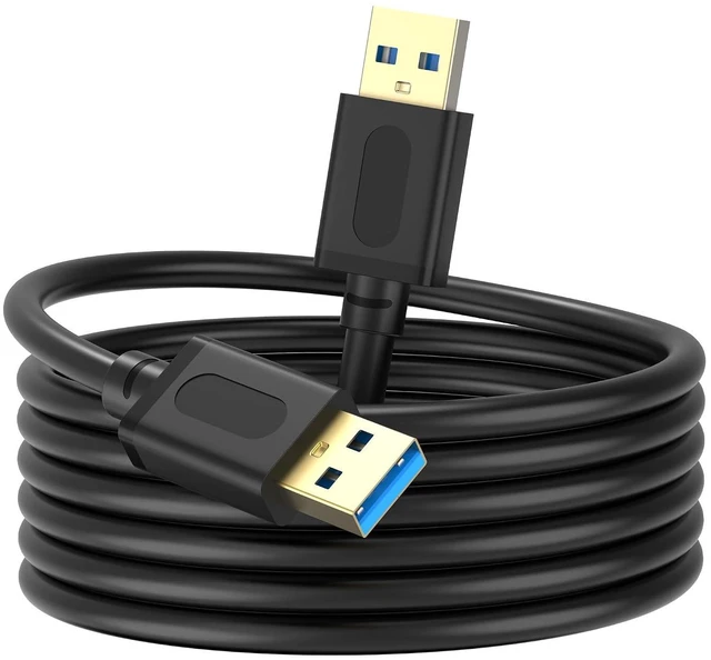 Main image of USB 3.0 Male to Male Cable 25Ft,USB to USB Cable with Gold-Plated Connector for Hard Drive Enclosures, DVD Player, Laptop Cooler(25Ft/8M)