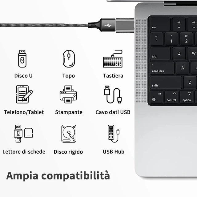 Alt view image 3 of 7 - Hoppac USB 3.1 to USB C Adapter, High Speed Transmission, USB C Male to Female, Thunderbolt 3 Type C to USB Adapter with OTG Support for MacBook Air/Pro/iPad Pro