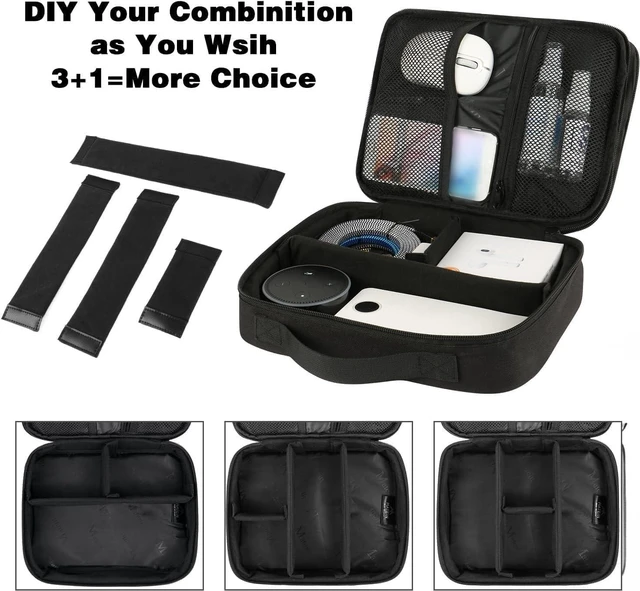 Alt view image 5 of 7 - MATEIN Electronics Organizer, Waterproof Travel Electronic Accessories Case Portable Double Layer Cable Storage Bag for Cord, Charger, Power Bank, Flash Drive, Phone, Ipad Mini, SD Card, Tablet, Black