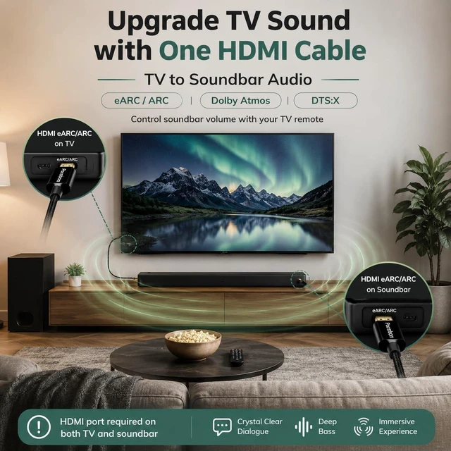 Alt view image 4 of 7 - Pacroban - 8K HDMI 2.1 Cable (6ft) 48Gbps Ultra High Speed Cable CL3 Rated in-Wall Safe, 10K 5K 4K 1080p at 120Hz 60Hz - Supports Dynamic HDR, HDCP, Dolby Vision, Dolby Atmos, Ethernet
