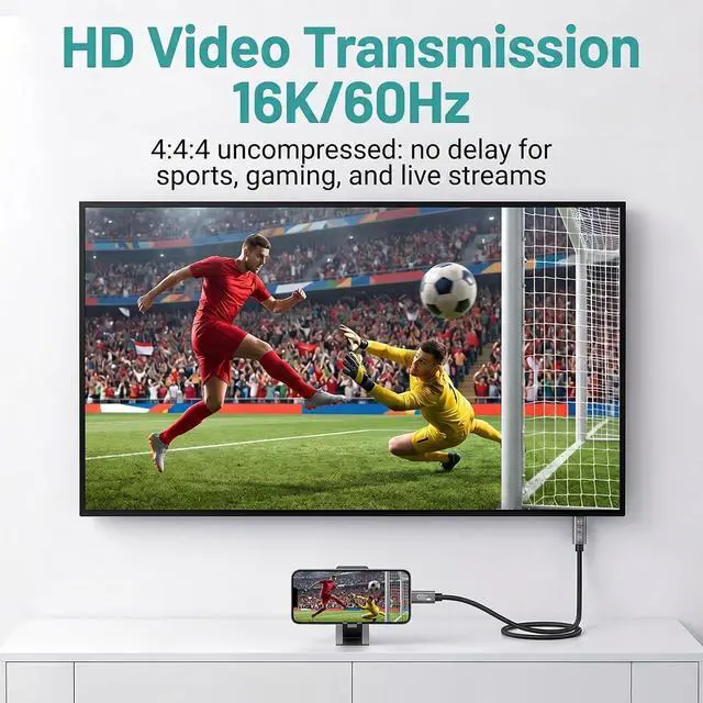 Alt view image 4 of 6 - Thunderbolt 5 Cable 80Gbps High Speed USB C Cable Supports 240W Fast Charing and 16K@60Hz Display Compatible with Thunderbolt 4/USB 4 MacBook, iPad, and More 3.3FT