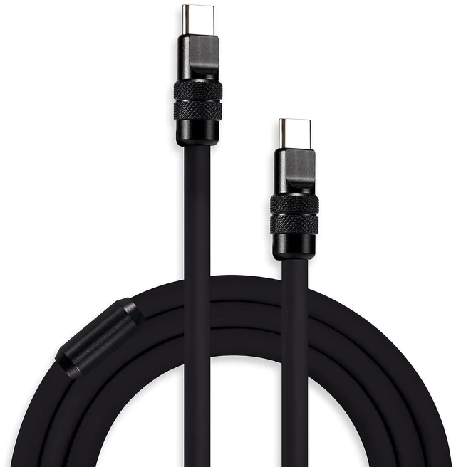 Main image of chubbycable Black Chubby Black Samurai Edition 240W USB C Cable Fast Charging Cable Durable Silicone Charger Cord Compatible with iPhone 17-15 Series iPad MacBook Airpods, Type C to Type C, 1.64FT