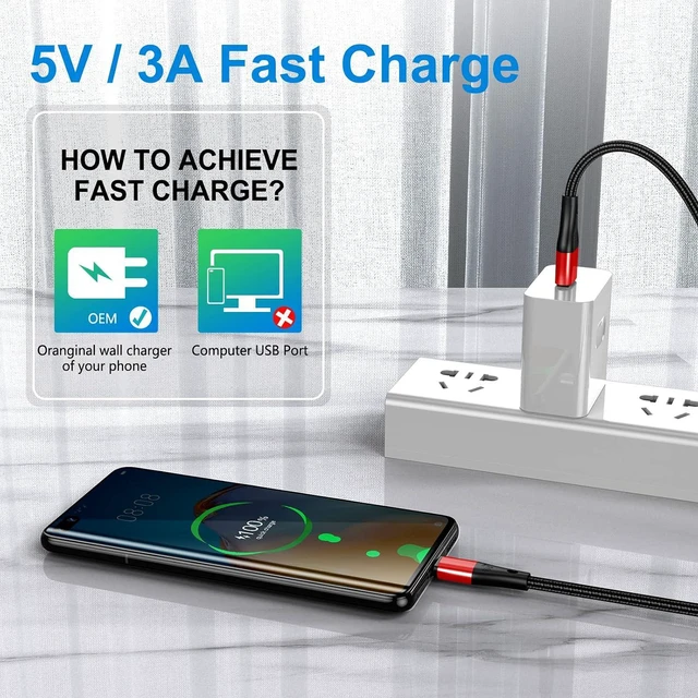 Alt view image 5 of 7 - USB Type C Cable Fast Charging,3pack 10ft Premium Nylon Braided 3A Rapid Charger Quick Cord,Type C to A Cable Compatible for Samsung Galaxy S21 S20 S10 S9 S8 Plus,Note 20 10 9 8, LG V50 V40 G8Red