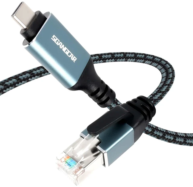 Main image of USB C to Ethernet Cable,25 Feet Type C to Gigabit Ethernet Cable,USB C to RJ45 Cable Compatible Thunderbolt 3/4,Directly Connected to Smartphone, Laptop, PC, Switch, Router, Modem