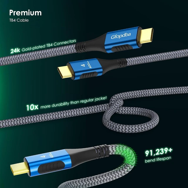 Alt view image 7 of 7 - 40Gbps for Thunderbolt 4 Cable 3.3FT, 240W Charging, 8K@60Hz, 4K@144Hz, USB C Display Cable, USB4 Cable for iPhone 16/15 Series, MacBook Air, iPad, Samsung