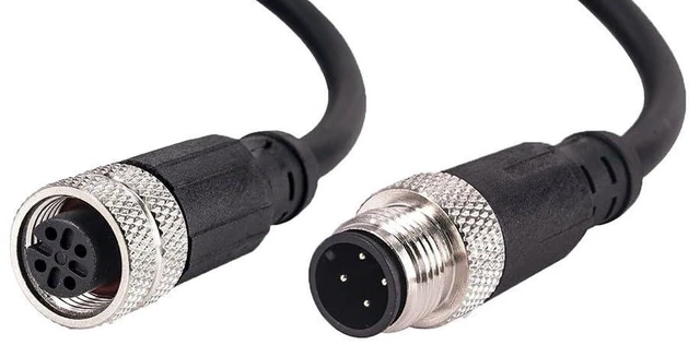 Alt view image 2 of 6 - M12 4-Pin Male to Female Connector Cable Industrial Waterproof Sensor Extension Wire, A-Coded Safe Signal Cord for Automation, Robotics, Machinery