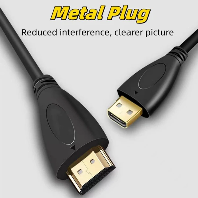 Alt view image 2 of 7 - Micro HDMI to HDMI Adapter Cable, 10.2Gbps High-Speed, 4K@30Hz, 1080p, Ethernet Ready, 3.3Ft, Black,2-Pack