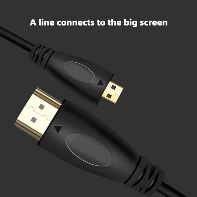 Alt view image 3 of 7 - Micro HDMI to HDMI Adapter Cable, 10.2Gbps High-Speed, 4K@30Hz, 1080p, Ethernet Ready, 3.3Ft, Black,2-Pack