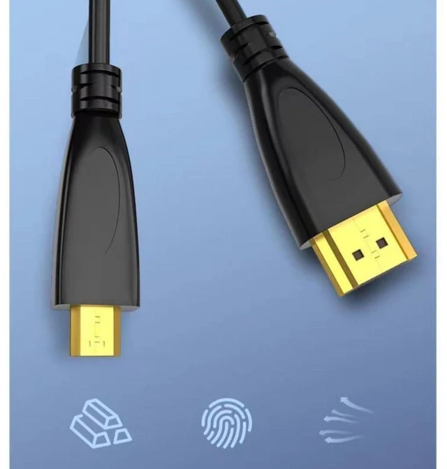 Alt view image 5 of 7 - Micro HDMI to HDMI Adapter Cable, 10.2Gbps High-Speed, 4K@30Hz, 1080p, Ethernet Ready, 3.3Ft, Black,2-Pack