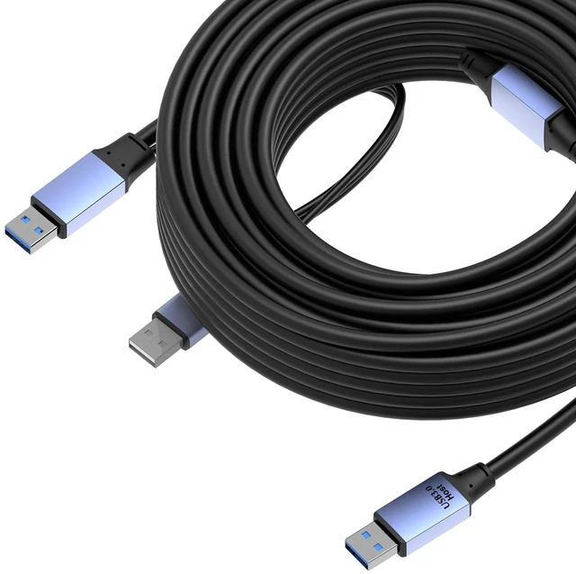 Alt view image 6 of 7 - OkyLink Active USB 3.0 Data Cable A to A, Male to Male 5Gbps, 15m | 50ft, 3.2 Gen 1, With power cable and repeater, for Industrial Automation and CCTV System