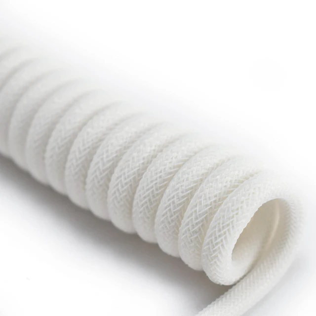 Alt view image 3 of 6 - Braided Keyboard Cables 1.5m Coiled Type-C to USB A with Detachable Aviator Connector.for Gaming Keyboard/Tablet (White)