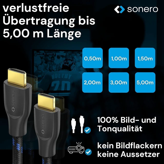 Alt view image 7 of 7 - sonero Premium High Speed HDMI Cable with Ethernet 0.50 m