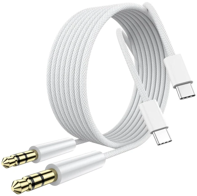Main image of (2 Pack 10 ft) Aux to USB C Cable, Aux Cord for iPhone 16/15, USB C to 3.5mm Male Audio Jack Cable Compatible for Car/iPhone 16 Plus /16 Pro Max/Samsung Galaxy S23 S22 Note 20/ Pixel 5 XL