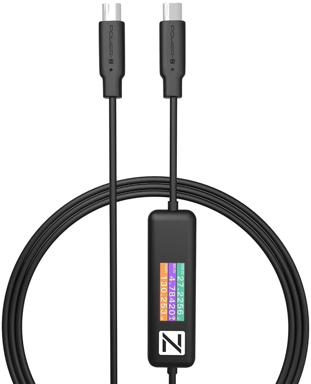 Main image of ChargerLAB Power-Z AK001 Multi-Function 240W USB PD Charging Test Cable with Color Display Compatible with USB-C Devices (1.5M/5FT)