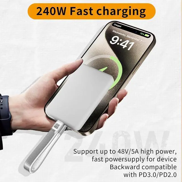 Alt view image 4 of 7 - 240W Short USB C Keychain Cable 5 inch, Short USB C to USB C Portable Cable 40Gbps Data Transfer,8K 60Hz Video Display for iPhone 16 15 Pro, MacBook, Galaxy, Thunderbolt 4/3, External SSD (Black)