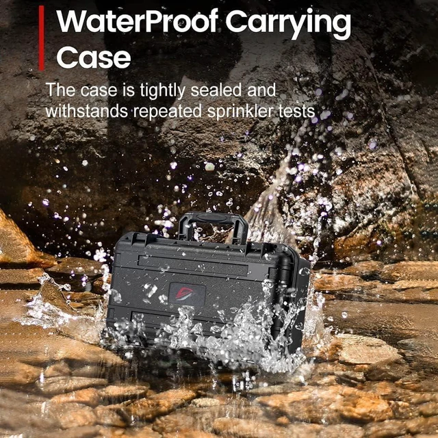 Alt view image 6 of 7 - Hard Handheld Case for ASUS ROG Ally X/ROG Ally can Hold Console, Power Adapter, Charging Cable, Protective Travel Case Waterproof Shockproof Hard Shell Storage Bag for ROG Ally Accessories