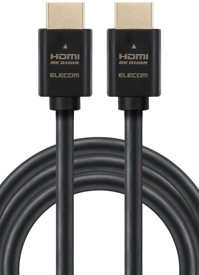 Main image of Elecom ECDH-HD21E30BK HDMI Cable, 9.8 ft (3 m), Ultra High Speed 4K (120Hz), 8K (60 Hz), 48 Gbps, Ultra High Speed, for TVs, PCs, Game Consoles, 7680 x 4320 eARC, Black