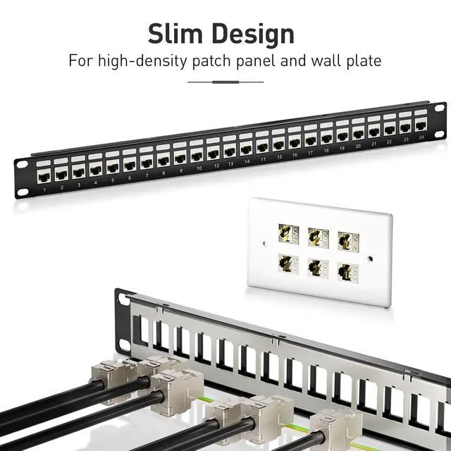 Alt view image 5 of 7 - 12-Pack Shielded Cat6A / Cat6 Keystone Jack 10Gbps Zinc-Alloy Housing Modular Termination