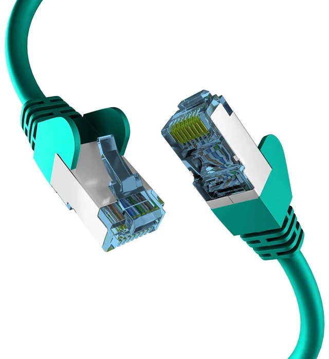 Main image of EFB-Elektronik - CAT. 7 Network Cable up to 10 Gbit - 15m LAN Cable Ethernet Cable Patch Cable with Jack/Kink Protection - RJ45 Connection, S/FTP PIMF Shielding - Green