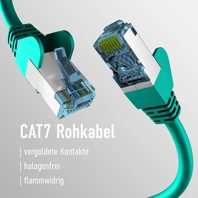 Alt view image 3 of 5 - EFB-Elektronik - CAT. 7 Network Cable up to 10 Gbit - 15m LAN Cable Ethernet Cable Patch Cable with Jack/Kink Protection - RJ45 Connection, S/FTP PIMF Shielding - Green