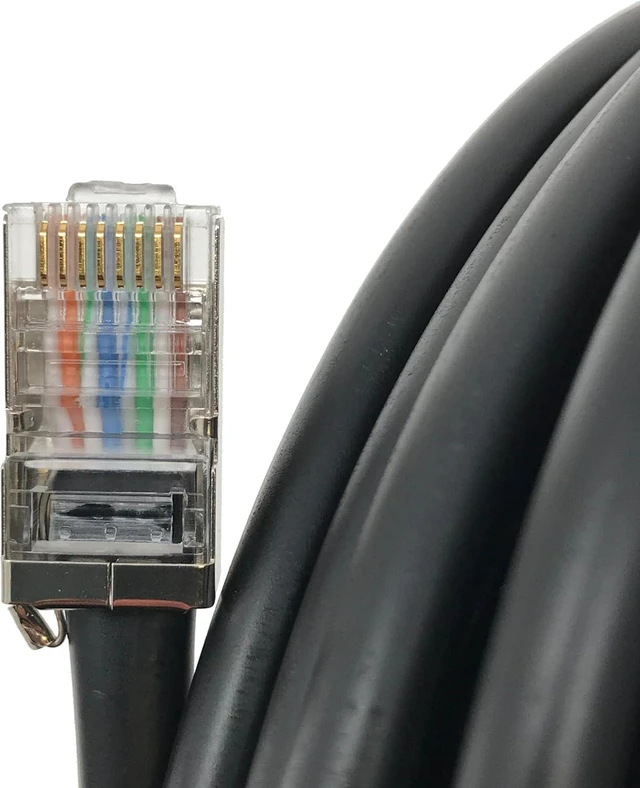 Alt view image 2 of 3 - 250ft Shielded Cat5e Outdoor Ethernet Cable Direct Burial, UV Rated, PoE, 24AWG Solid Copper, RJ45, ESD Drain Wire