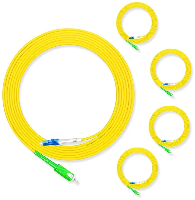 Main image of 5Pcs 5 Meter Fiber Optic Patch Cord SC for APC to LC UPC, Simplex Single Mode Fiber Cable Jumper OS2 G652D 9/125m, 1310nm/1550nm LSZH 3.0mm