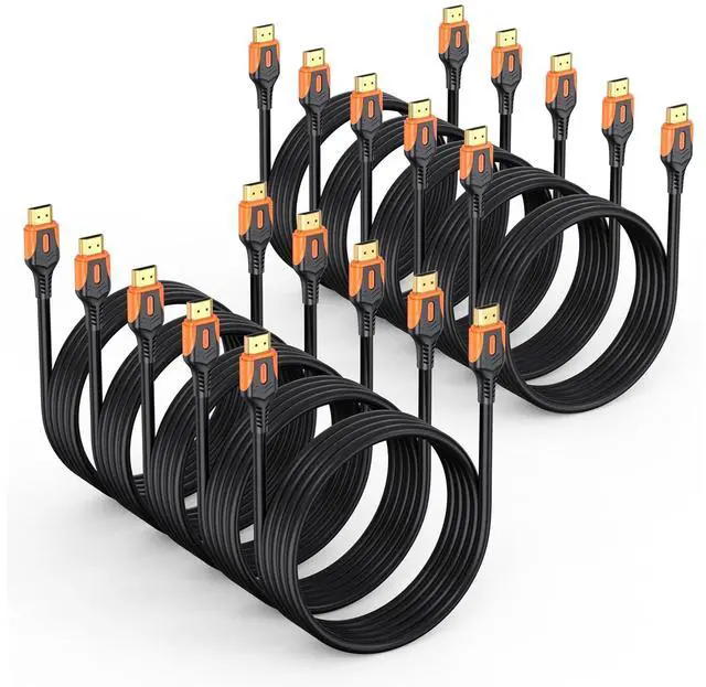 Main image of 4K HDMI 2.0 Cable 6FT 10-Pack, High Speed 18Gbps HDMI Cord, Support 4K@60Hz & 2K@240Hz, HDR10, 12bit, 3D, ARC, Dolby, DTS, HDCP 2.2 for TV, Monitor, Apple TV, Soundbar, PS5, Xbox