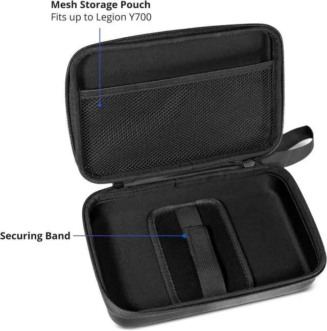 Alt view image 3 of 5 - abxylute Portable Nylon Carrying Bag S9 Mobile Controller, with Mesh Pocket, Dual Zippers, Securing Band and Wrist Strap (Black)