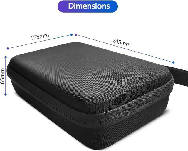Alt view image 5 of 5 - abxylute Portable Nylon Carrying Bag S9 Mobile Controller, with Mesh Pocket, Dual Zippers, Securing Band and Wrist Strap (Black)