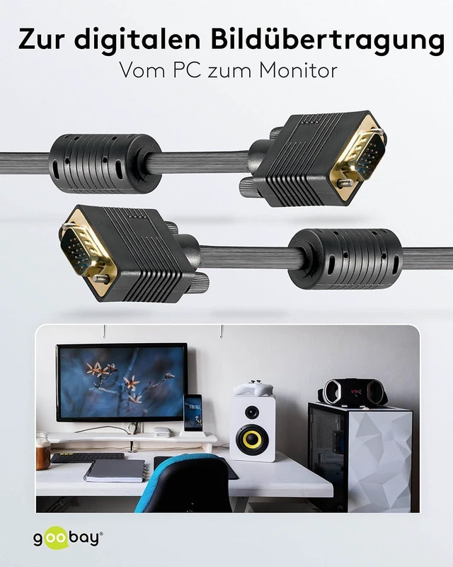 Alt view image 5 of 5 - Wentronic 20m SVGA XGA 2000 Monitor Cable