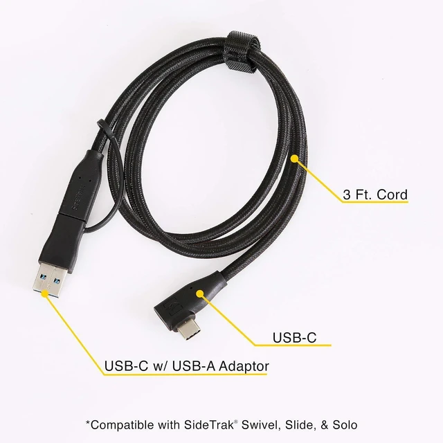 Alt view image 4 of 7 - SideTrak USB-C to USB-C Cable & USB-A Adapter