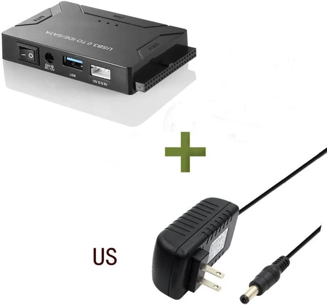 Alt view image 6 of 6 - USB 3.0 to IDE/SATA Hard Drive Adapter, External Converter for 2.5" 3.5" IDE SATA HDD SSD DVD Optical Drive, Universal Hard Drive Reader w/12V 2A Power Supply Support 6TB