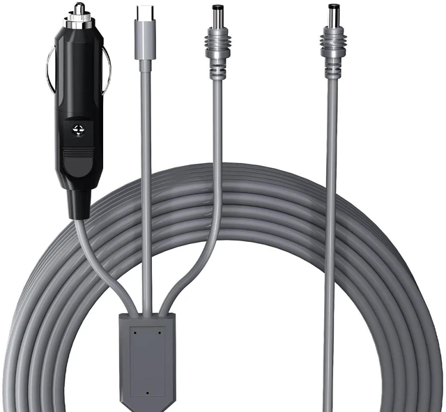 Main image of CHGRNLF Starlink Mini Cable 3 in 1 33FT/10M, 140W Input USB C to DC Power Cable, 12V-24V DC Car Power Cable for Starlink Mini, Waterproof 18AWG Cable Work with 65W+ PD Supply