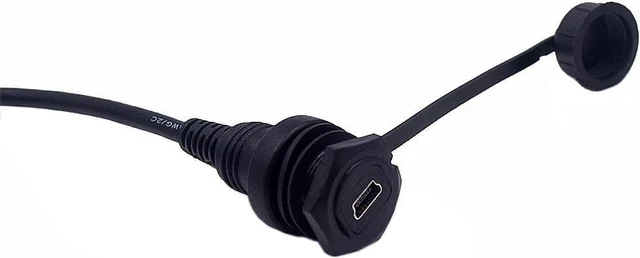 Alt view image 4 of 6 - Mini USB 5 Pin Mount, 0.3 Meter Mini USB Male to Female Flush Mount Panel Mount Extension AUX Cable for Car Truck Boat Motorcycle Dashboard, Sync Charging and Data Transferring