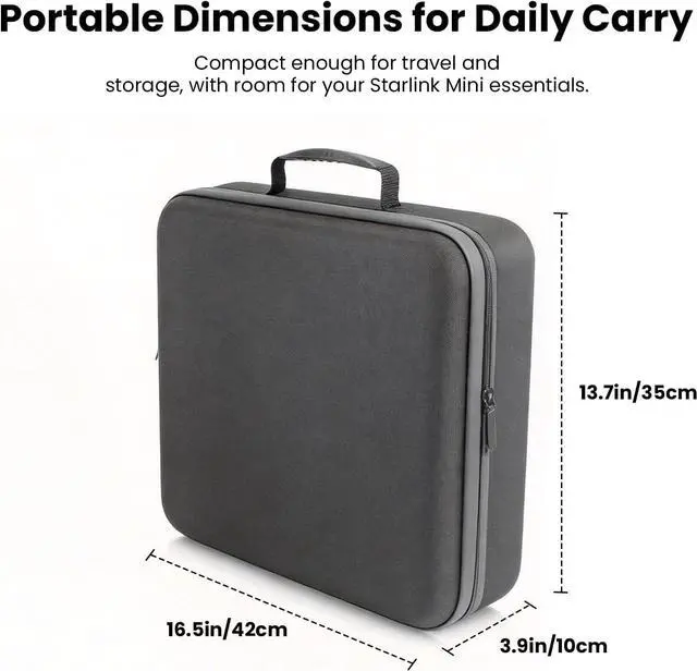Alt view image 2 of 7 - Starlink Mini Case Shockproof Hard Carrying Case for Starlink Mini Kit, Portable Travel Case with Foam for Cables, Mount & Router, Lightweight Protective Storage Bag for Camping, RV & Travel