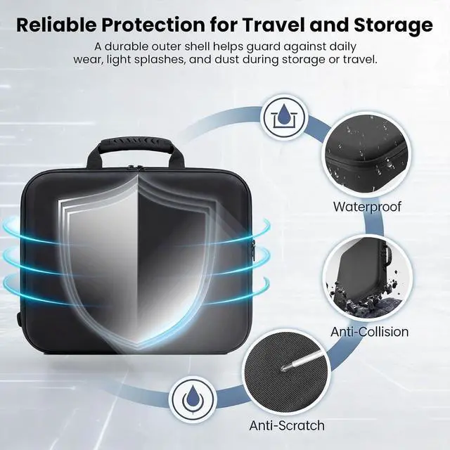 Alt view image 5 of 7 - Starlink Mini Case Shockproof Hard Carrying Case for Starlink Mini Kit, Portable Travel Case with Foam for Cables, Mount & Router, Lightweight Protective Storage Bag for Camping, RV & Travel
