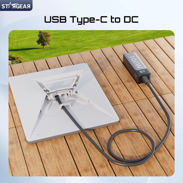 Alt view image 6 of 7 - for Starlink Mini Cable 16.4FT, 140W USB C to DC Power Cord 18AWG Type-C to Waterproof Barrel Jack, Work with 60W+ PD Source, Compatible with 28V PPS and 20V PD protocols