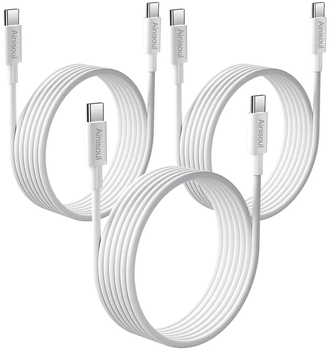 Main image of USB C to USB C Cable 3 FT 4Pack,60W USBC Cables,Type C Fast Charging Cable for iPhone 16 15,MacBook Pro,iPad Pro Air,Samsung Galaxy S23 S22 S21 Ultra(White) (3, 6 FT)