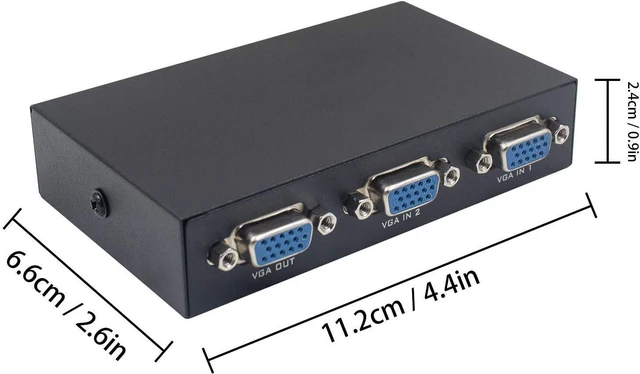 Alt view image 5 of 6 - Duttek 2-Port VGA Switch 2 in 1 Out for PC or Monitor Sharing or Switching