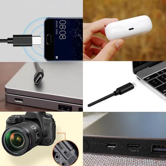 Alt view image 6 of 7 - USB Type-C Pigtail Cable Extension Power Cable 22AWG 5V 3A USB-C Plug to 2 Pin Bare Wire Open End Connector for DIY - 1M/3.2FT 5PCS (Type C Male)
